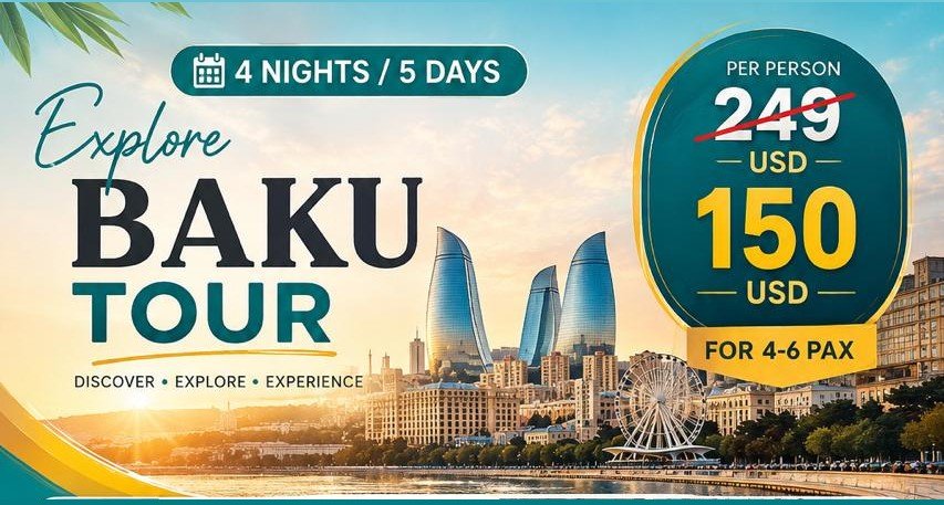 Тур по Баку — 4 ночи / 5 дней (4-6 чел.)